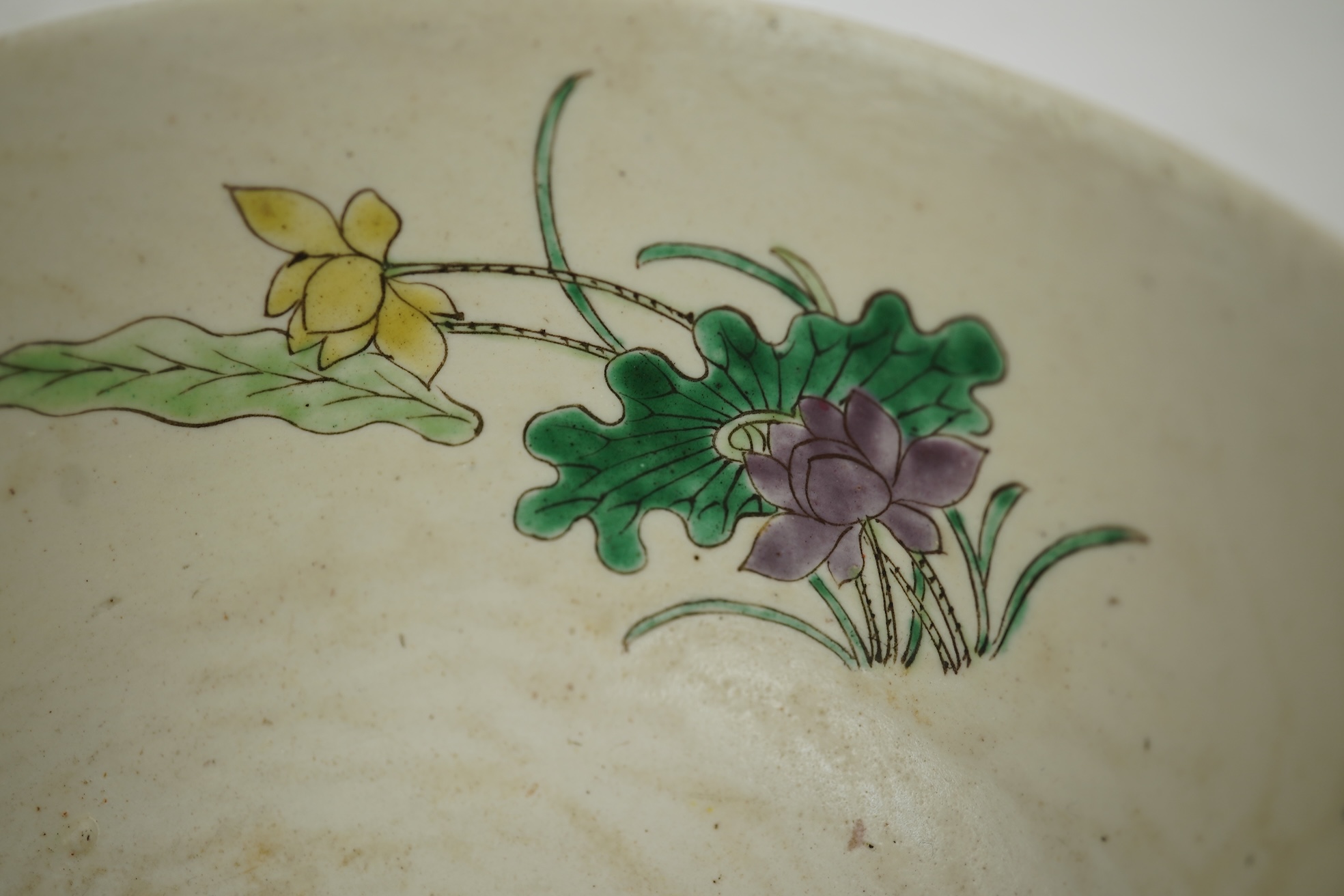 An unusual Chinese famille verte bowl, Guangxu mark, probably Republic Period